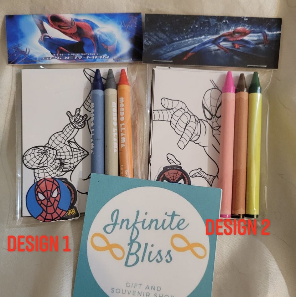 Spider Man Coloring Packs Coloring Pages Party Favor | Etsy