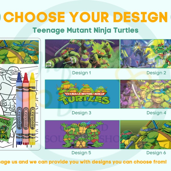 Teenage Mutant Ninja Turtles Coloring Packs | FREE SHIPPING | Coloring Pages | Birthday Party | Party Favor | Crayola Crayons