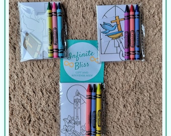 Baptism Coloring Packs | Christening Coloring Pages | Party Favor | Baptism Party | Crayola Crayons