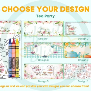 Tea Party | Tea Cup Coloring Packs |  Par-Tea Coloring Pages | Birthday Party Favors |  Crayola Crayons