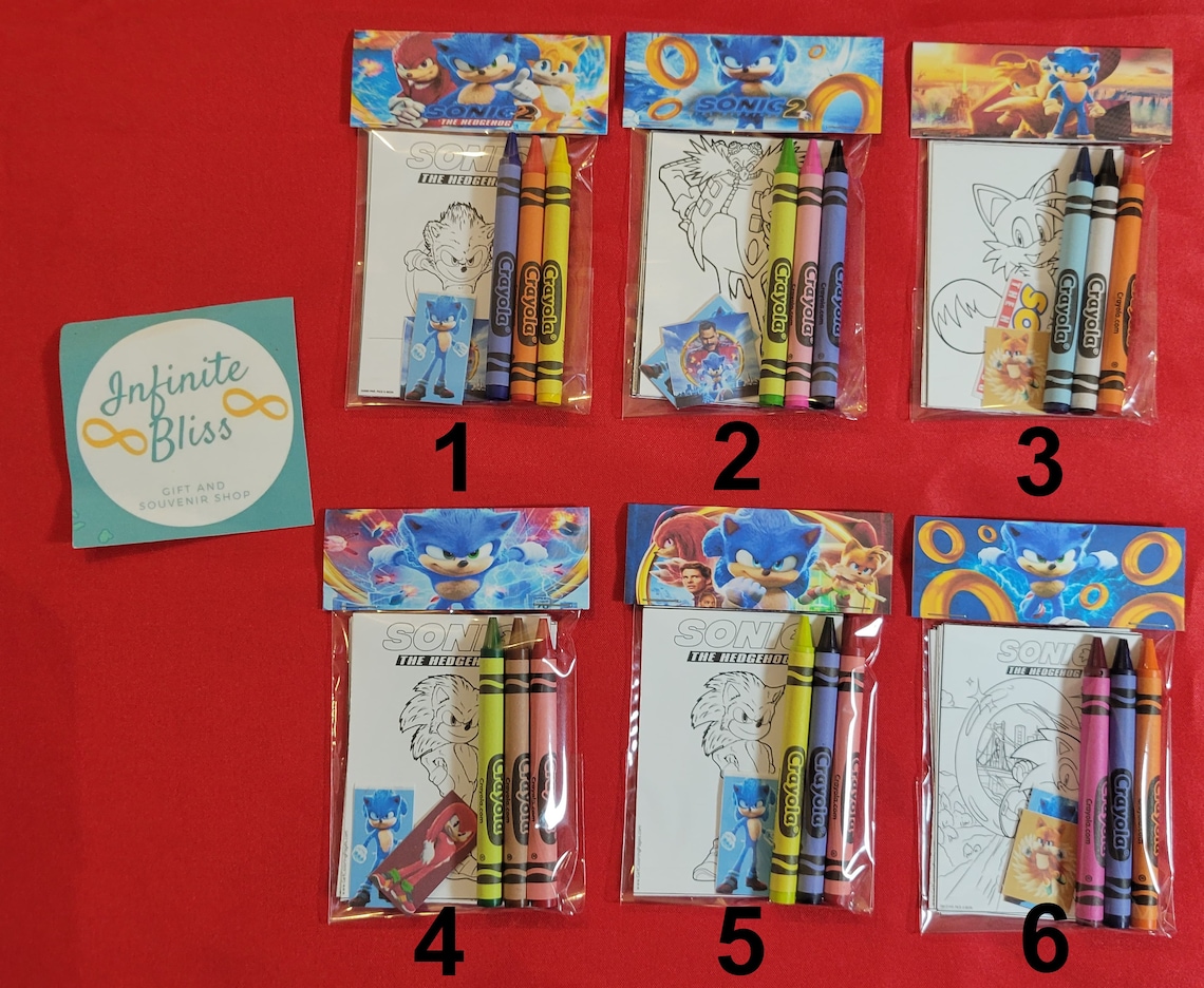Sonic the Hedgehog Coloring Packs Coloring Pages Party - Etsy