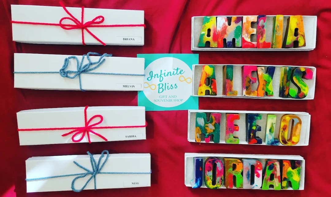 Personalized Crayon Names Crayon Box Personalized Name Crayon Birthday Party Favor Custom