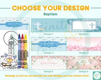 Baptism Coloring Packs | Coloring Pages | Party Favor | Christening | Welcome to the Christian World | Boy | Girl | Stickers | Crayons