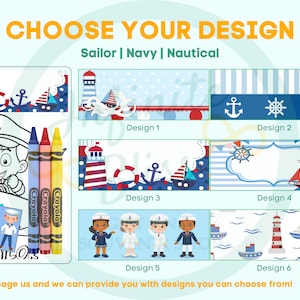 Sailor Coloring Packs | Coloring Pages | Party Favor | Navy | Nautical | Marine | Birthday Souvenir Supplies | Stickers | Crayola Crayons
