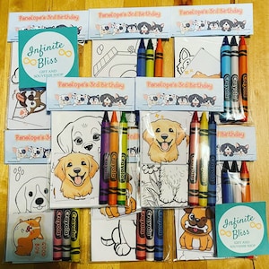 Dog Coloring Packs | Coloring Pages | Party Favor | Cute Puppy | Paws ...