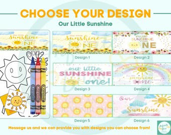 Our Little Sunshine Coloring Packs |  Sunshine Coloring Pages | Sun Birthday | Sunshine Baby Shower Party Favor |  Crayola Crayons