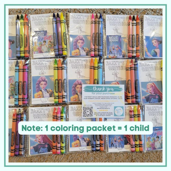 KPop Coloring Packs | Coloring Pages | Party Favor for Kids | Korean Pop Music | KPop Idol | Birthday Souvenir Supplies | Stickers | Crayons