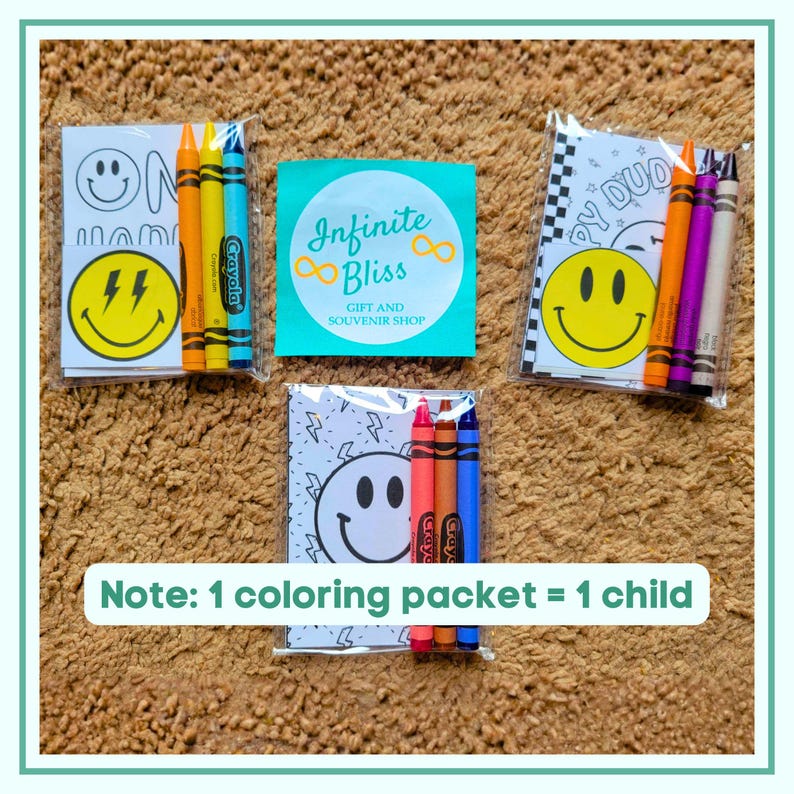 One Happy Dude Coloring Packs | Coloring Pages | One Happy Dude Party Favor for Kids | Smiley | 1st Birthday Souvenir Supplies | Crayons image 1
