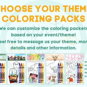 Choose your Theme Party Favor Coloring Packets (Any Theme) Message us for more details & customized themes FREE SHIPPING |  Crayola Crayons