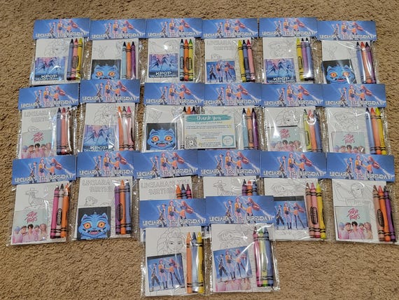 KPop Coloring Packs | Coloring Pages | Party Favor for Kids | Korean Pop Music | KPop Idol | Birthday Souvenir Supplies | Stickers | Crayons
