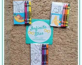 Monkey Coloring Packs | Coloring Pages | Party Favor | Monkey | Banana | Birthday Souvenir Supplies | Activity for Kids | Stickers | Crayons