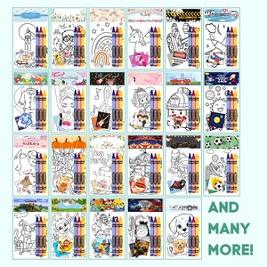 Small Custom Coloring Packets | Personalized Kids Party Favors | Any Theme Birthday Souvenir | Stickers | Crayola Crayons | FREE SHIPPING image 9