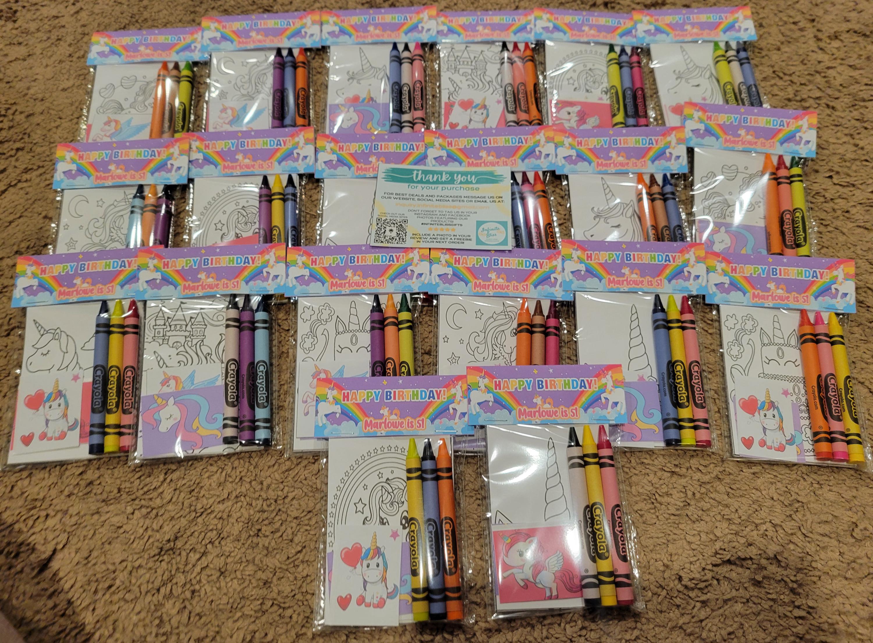 Unicorn Coloring Packs | Coloring Pages | Party Favors | Pink Unicorn ...