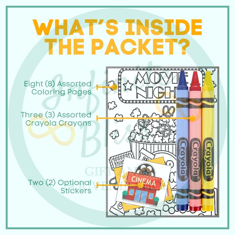 Movie Coloring Packs | Movie Party Coloring Pages | Movie Night Party ...