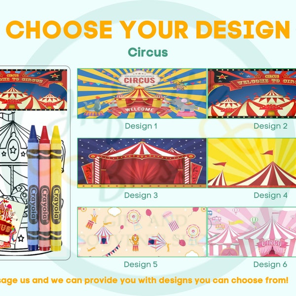 Circus Coloring Packs | Carnival Coloring Pages | Pink Carnival Circus Birthday Party Favor |  Crayola Crayons