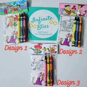 Bam bam inspired Coloring Packs |  Pebbles Coloring Pages | Flintstone inspired Party Favor |  Crayola Crayons