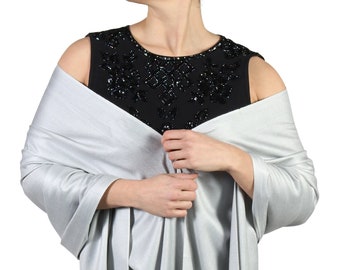 silver grey shawl for wedding