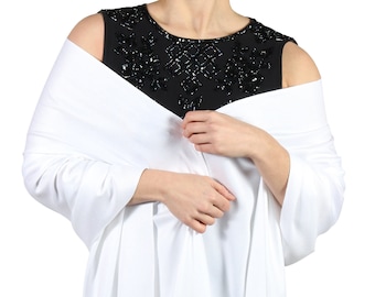white evening shawl
