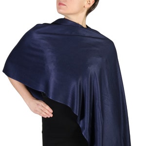 Navy Shawl Navy Blue Pashmina Large ...