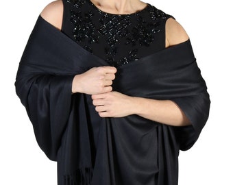 Shawls and Wraps Black Pashmina Evening ...