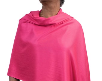 Hot Pink Pashmina Fuschia Shawls and Wraps, Large Cerise Scarf, Fuschia Pashmina Wedding Wrap, Sustainable Fashion for Races and Proms,