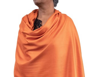 Châle orange brûlé, Pashmina rouille, Châle Fairtrade, Wrap de mariée orange, Pashmina de mariage, Écharpes et écharpes, Cadeaux pour femmes, Écharpes York