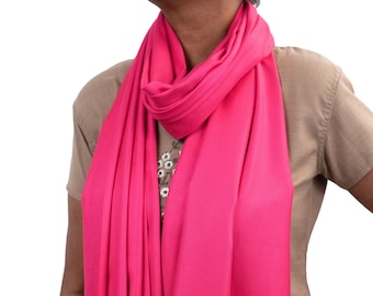 Fuchsia Pashmina Scarf: Hot Pink Wedding Shawl, Bridal Wrap