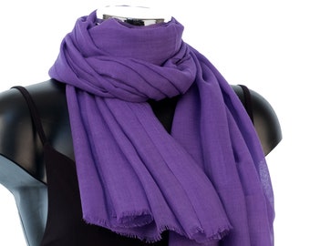 Violet Wool Scarf, Purple Shawl, Woolen Wrap, Pashmina Scarf, Present For Girlfriend, Pure Wool Scarves, Christmas Gift, Ethical Fashion