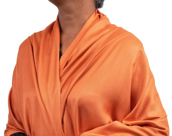 Coral Pashmina Shawl: Viscose Bridal Wrap, Evening Cover Up