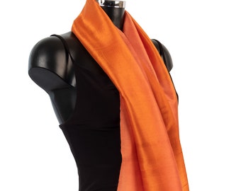 Amber Silk Scarf, Burnt Orange Scarf, Ochre Raw Silk Scarf Wholesaler Women Neck Scarf Handloom Scarves Fair Trade Gift For Mum Smart Scarf