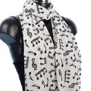 Musical Scarf, Music Note Scarves, Music Teacher Scarf, Gift For Her, Handmade Gift, Wholesale Scarves, Fair Trade Scarf, Piano Teacher Gift