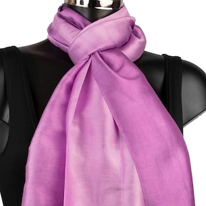 Lilac Silk Scarf for Women, Fair Trade Silk Scarves, 12th Year Marriage Gift, Purple Ladies Neck Scarf, Handmade Silk Gift For Her