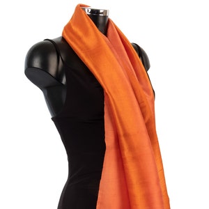 Amber Silk Scarf, Burnt Orange Scarf, Ochre Raw Silk Scarf Wholesaler Women Neck Scarf Handloom Scarves Fair Trade Gift For Mum Smart Scarf image 1