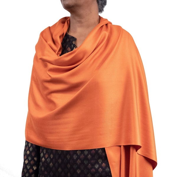 Châle orange brûlé, Pashmina rouille, Châle Fairtrade, Wrap de mariée orange, Pashmina de mariage, Écharpes et écharpes, Cadeaux pour femmes, Écharpes York