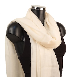 Ivory Wool Pashmina Shawl, Cream Wedding Wrap, Bridesmaids Shawls, Bridal Accessories and Ethical Products, Sustainable Fashion Accessories
