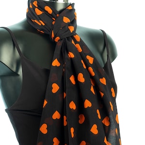 Star Print Scarf, Black Cotton Scarf, Printed Scarves Star Print Scarf, Black Cotton Scarf, Printed Scarves