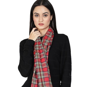 Tartan Shawl, Red Tartan Scarf, Plaid Pashmina, Royal Stewart, Christmas Scarf, Plaid Shawl, Accessories, Fair Trade Gift, Unisex Scarf