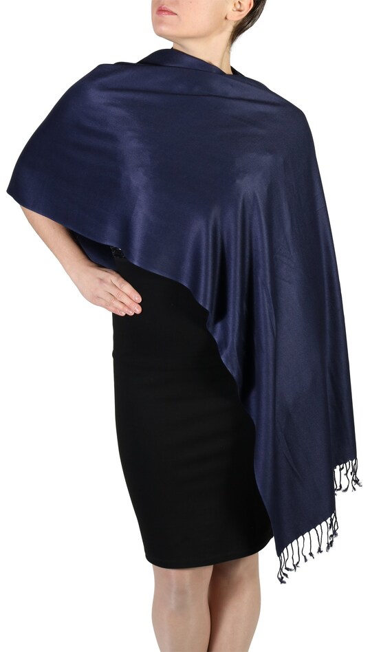navy blue pashmina wrap