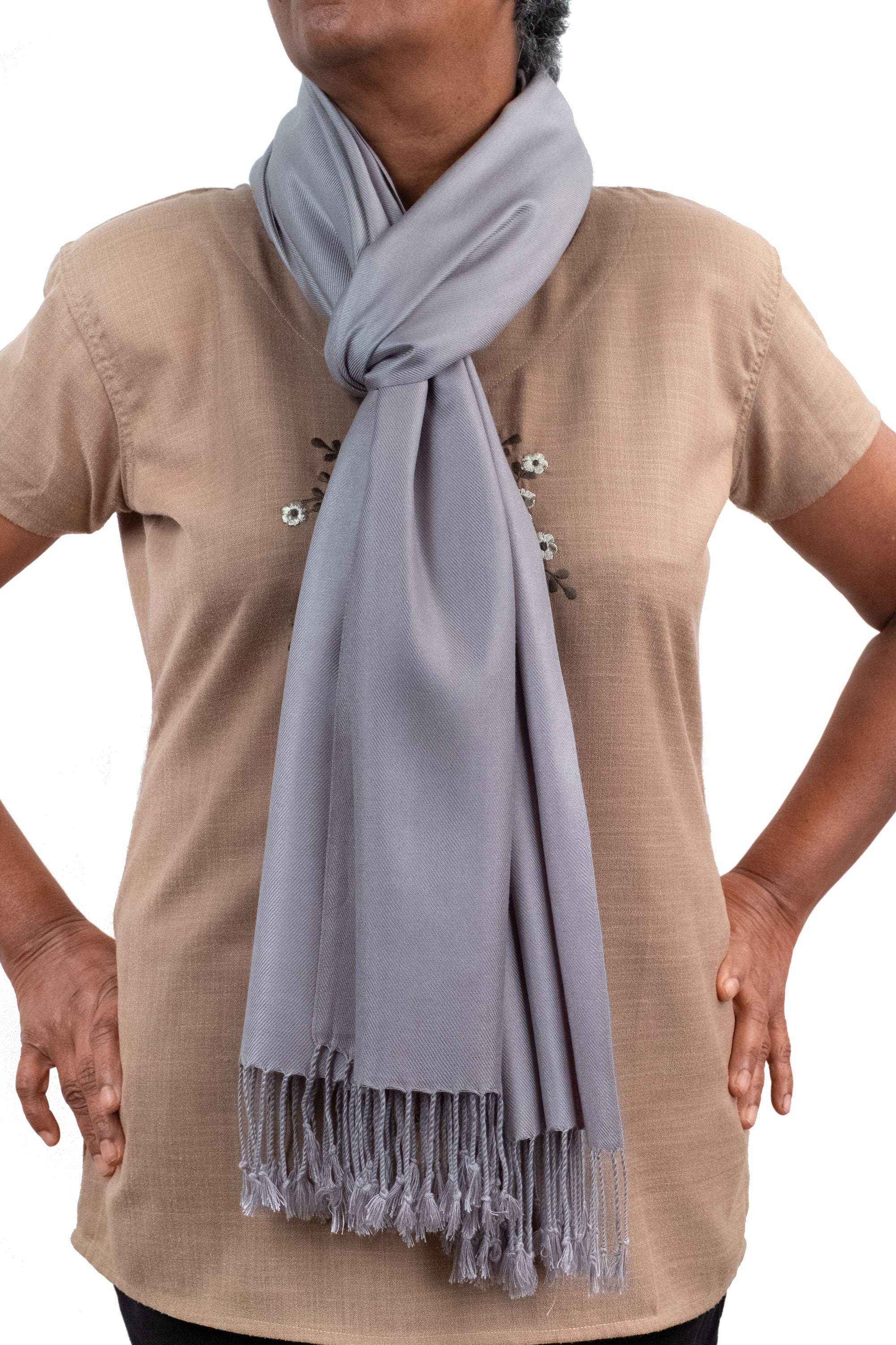 Wedding Shawl Casales Silver Light Grey Pashmina Scarf Shawl