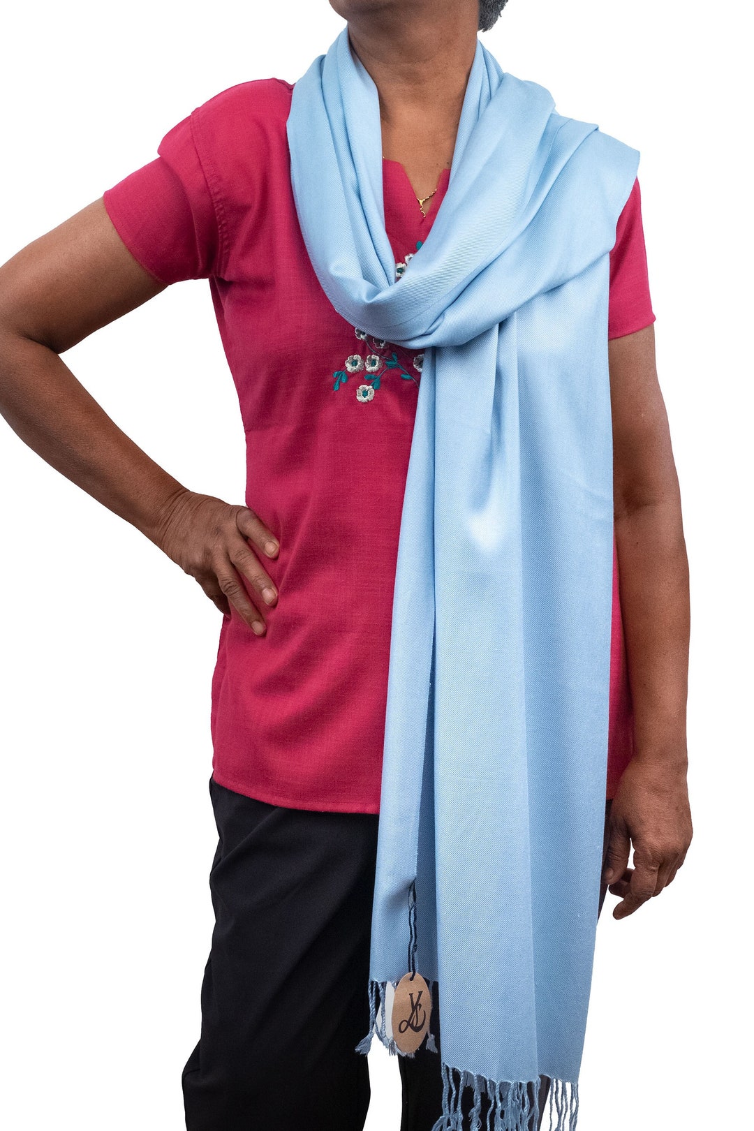 Light Blue Shawl, Sky Blue Pashmina Wedding Shawl, Bridal Wrap