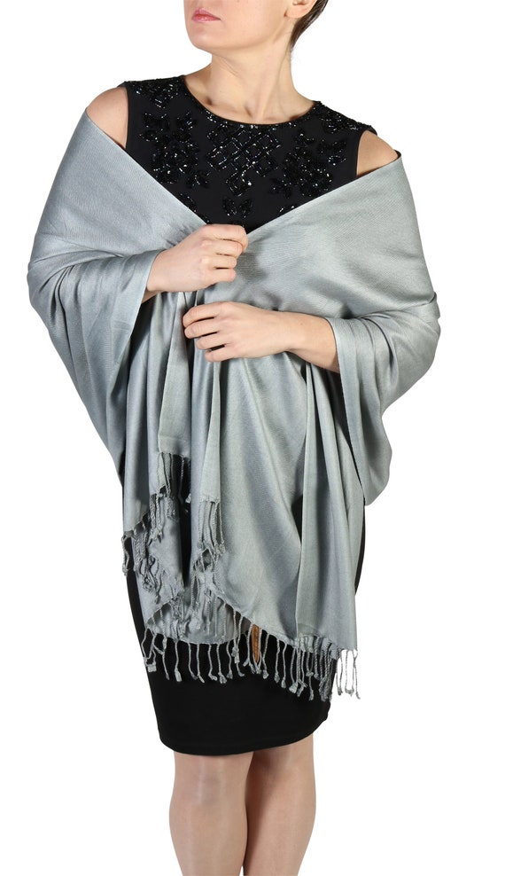 silver grey pashmina wedding