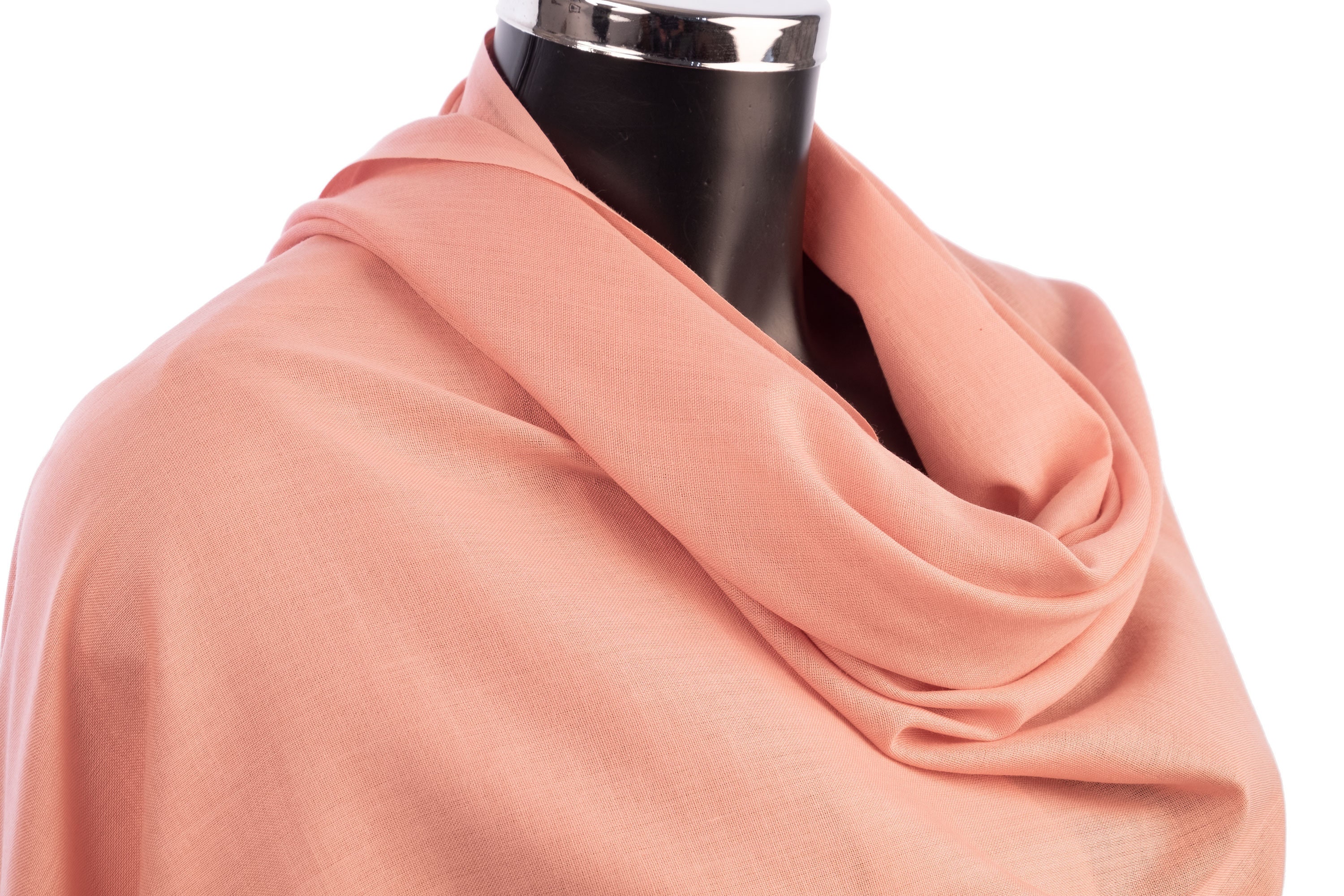 Women's Scarf | Gently used Muted Coral Damask 100% Cashmere Scarf