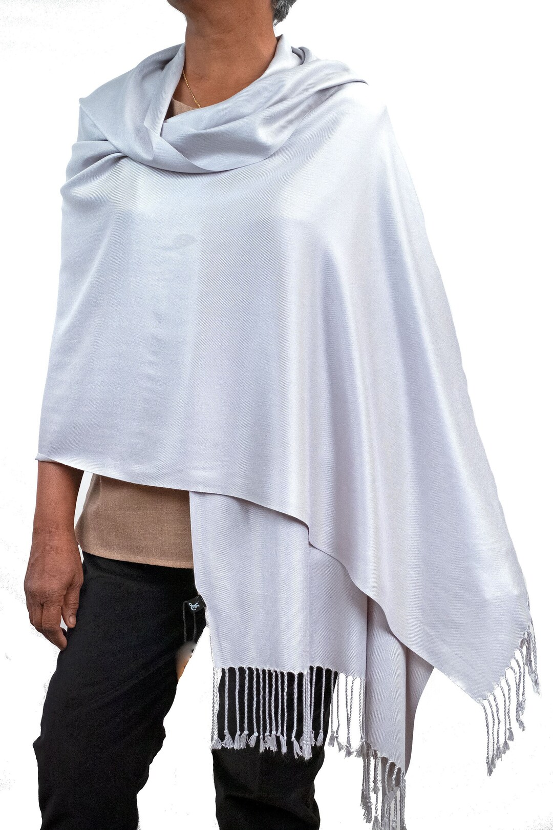 Silver grey 2024 pashmina shawl