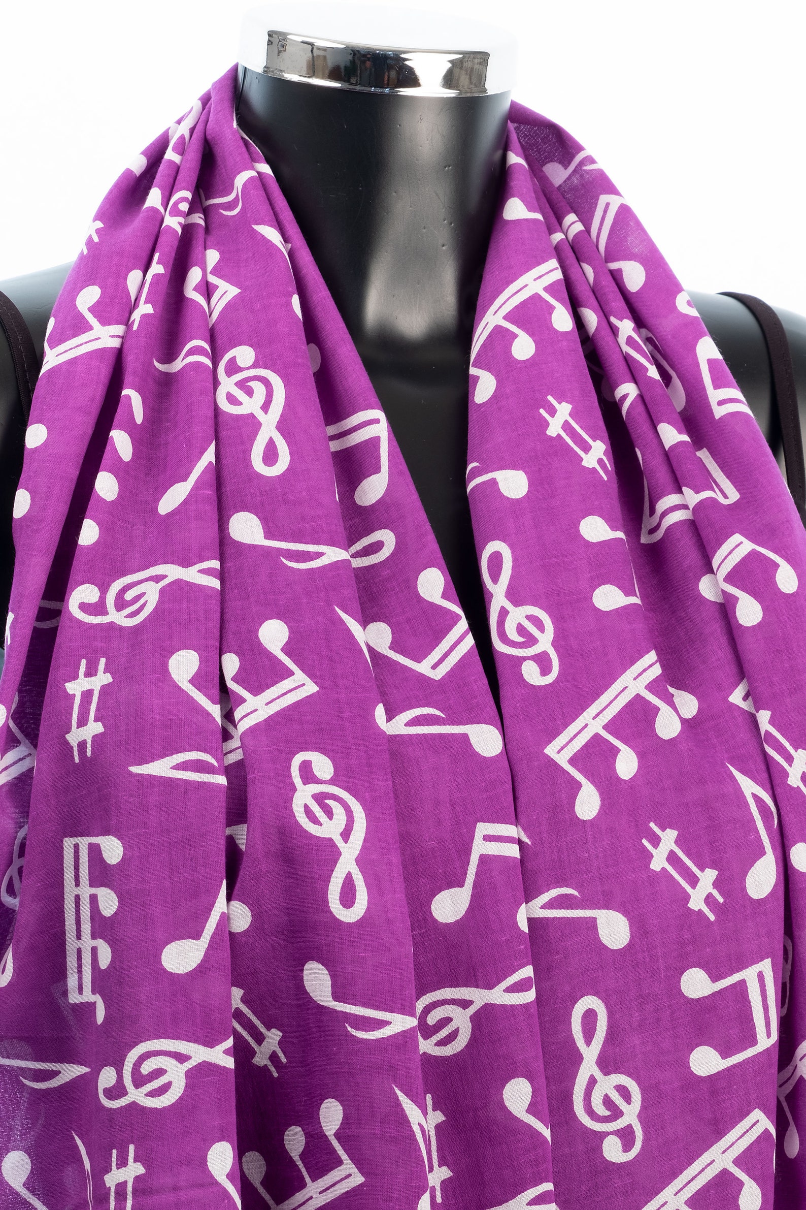 Musical Scarves Purple Scarf Music Note Scarf Ethical Etsy