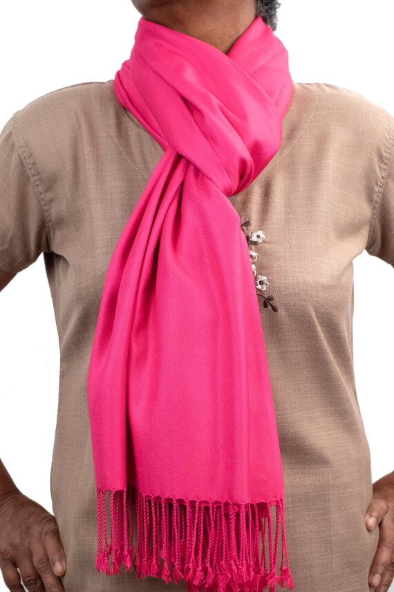 Hot Pink Cerise Pashmina Shawl Fuchsia Scarves and Wraps in a