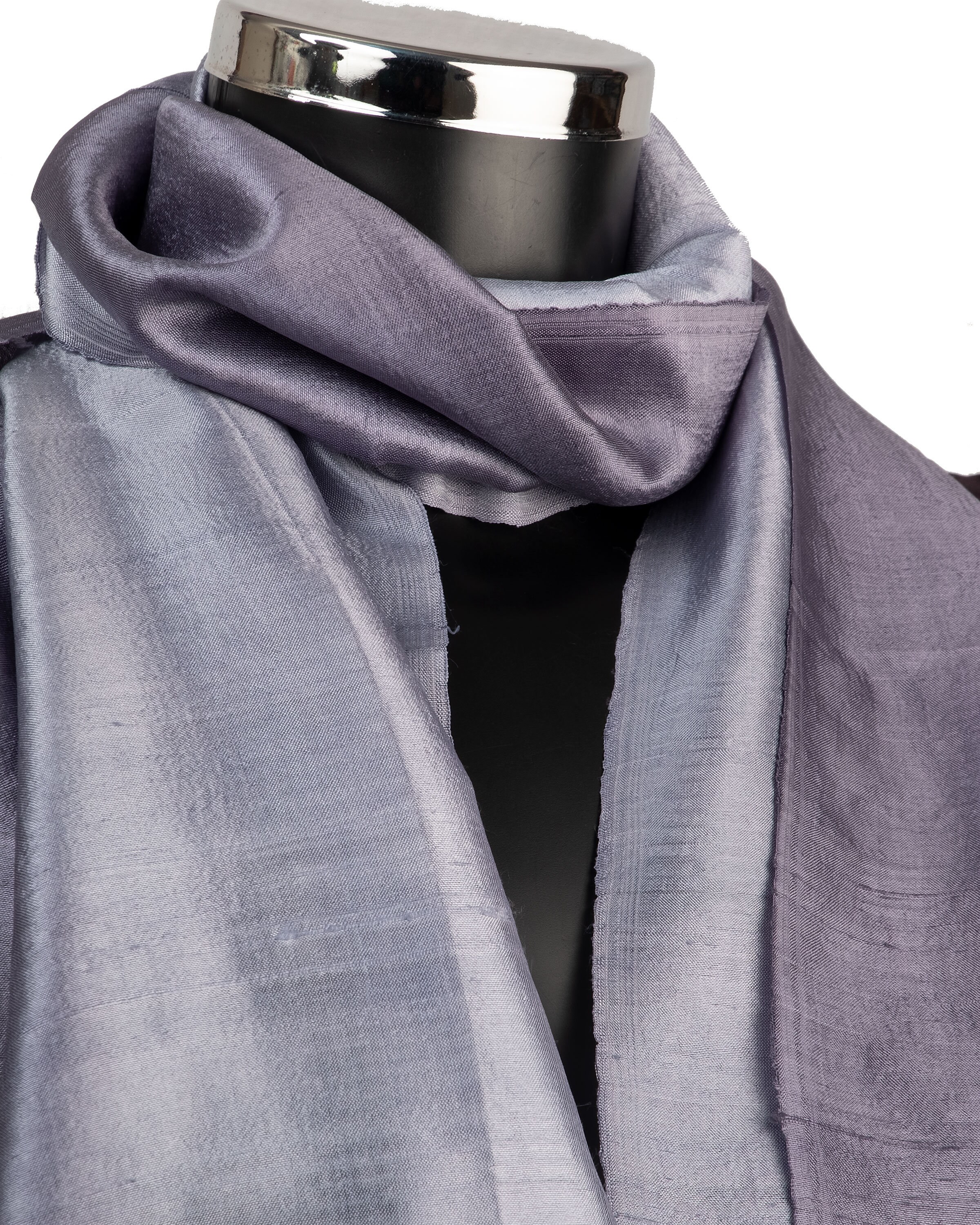 Grey Silk Scarf Silver Scarf Raw Silk Scarves Elegant Gray Etsy