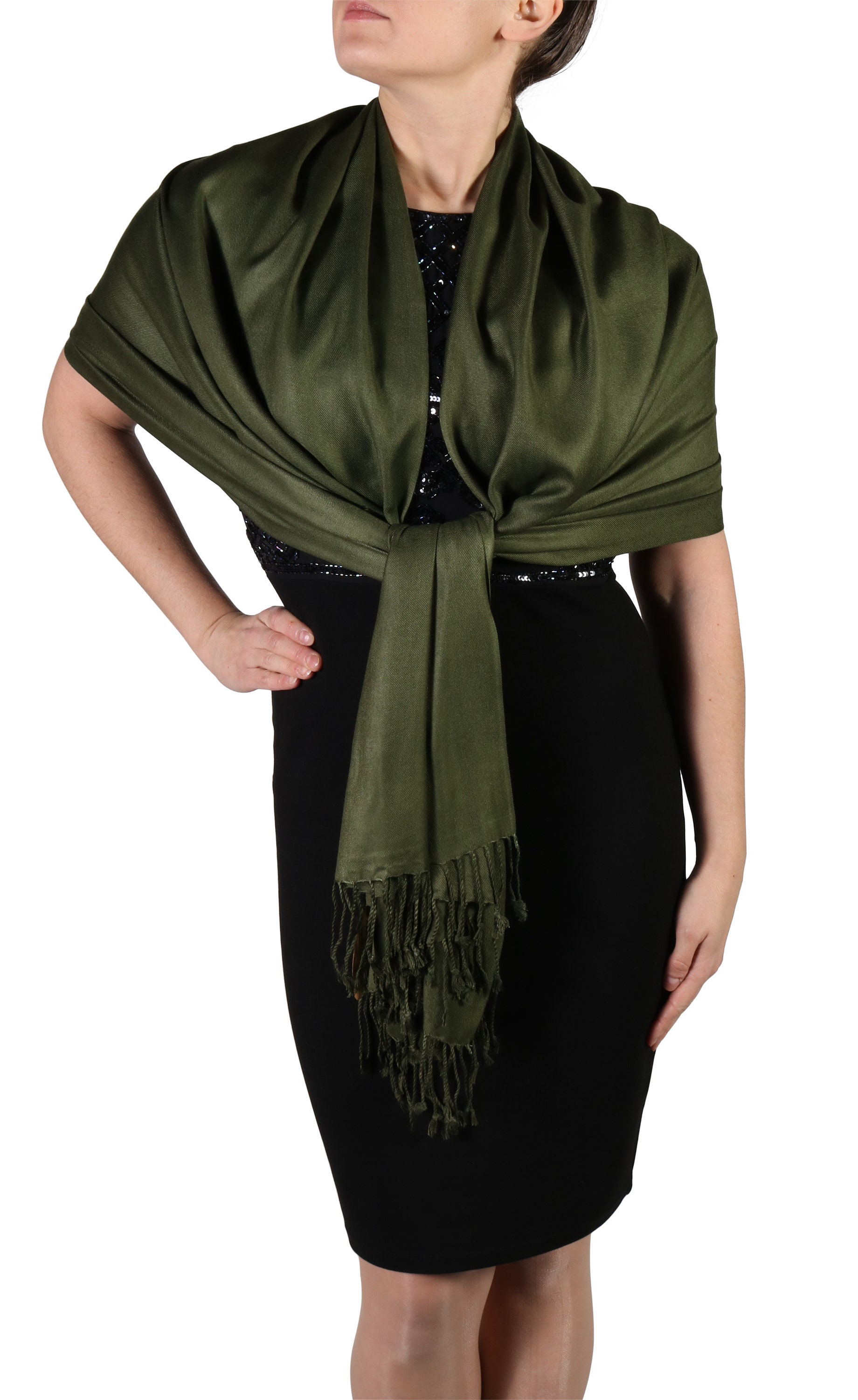 shawl for dark green dress