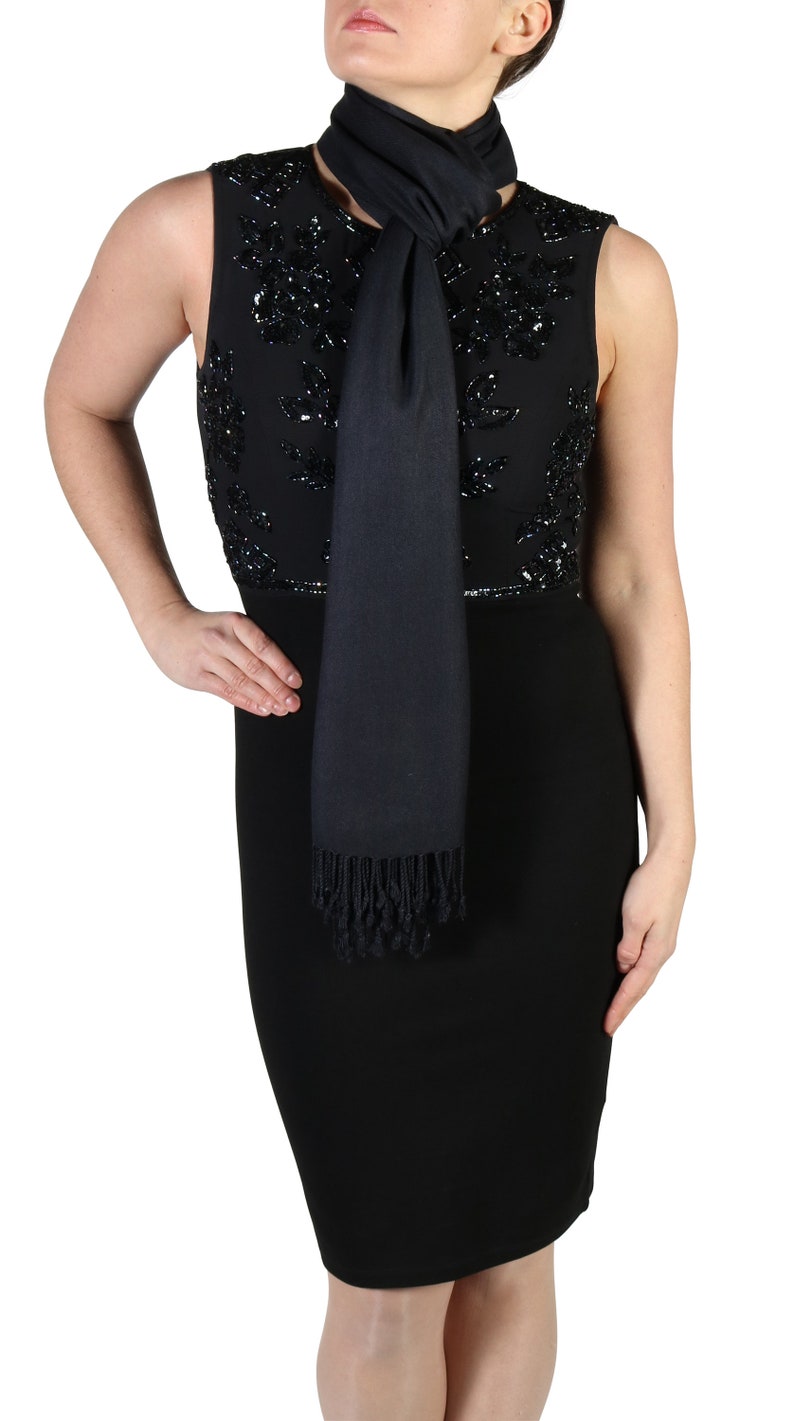 Shawls and Wraps Black Pashmina Evening Shawl Large Black Etsy