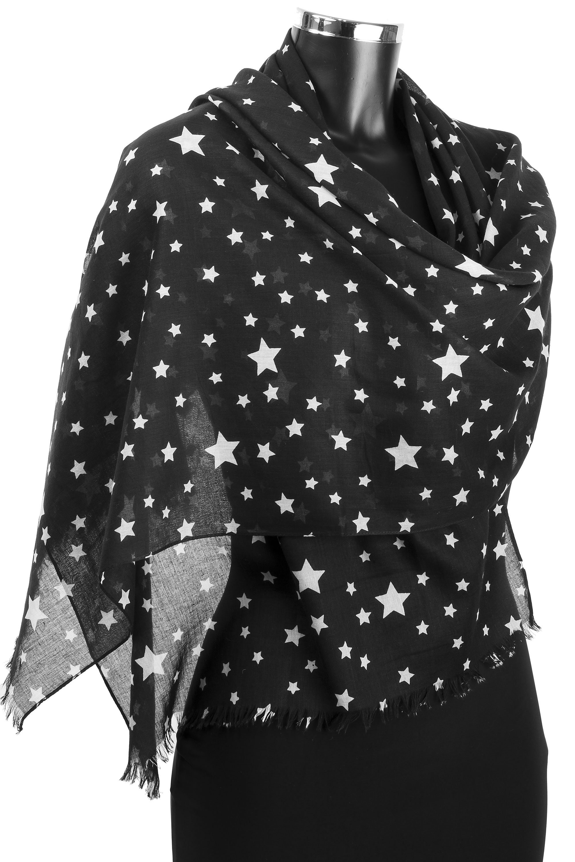 Star Print Scarf, Black Cotton Scarf, Printed Scarves, Fairtrade Gift, Ladies Neck Scarf, Starry Pattern, Sustainable Fashion, Accessories - Etsy Star Print Scarf, Black Cotton Scarf, Printed Scarves, Fairtrade Gift, Ladies Neck Scarf, Starry Pattern, Sustainable Fashion, Accessories - Etsy