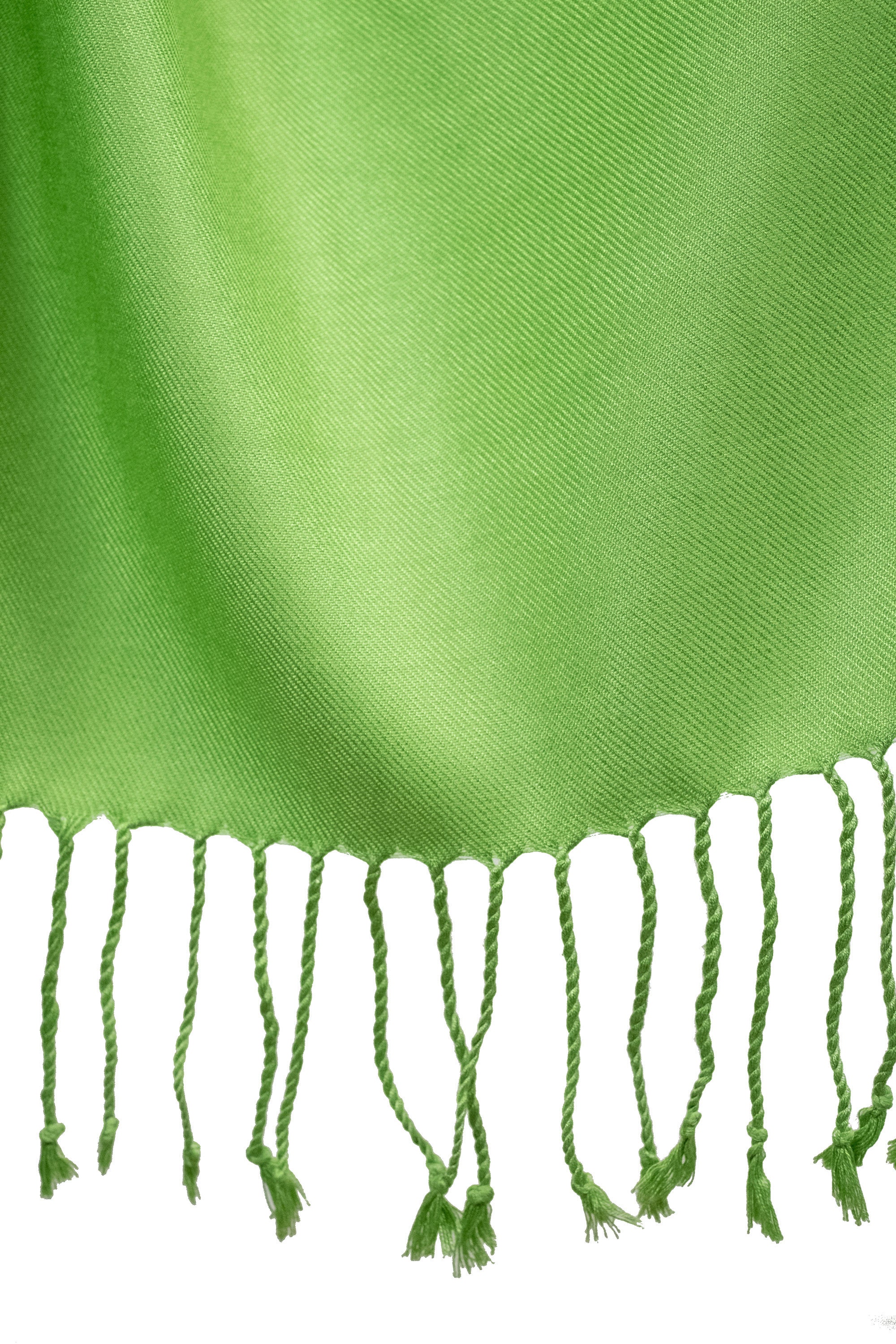 Green Pashmina Scarf With Tassels Lime Bridal Shawl Wedding